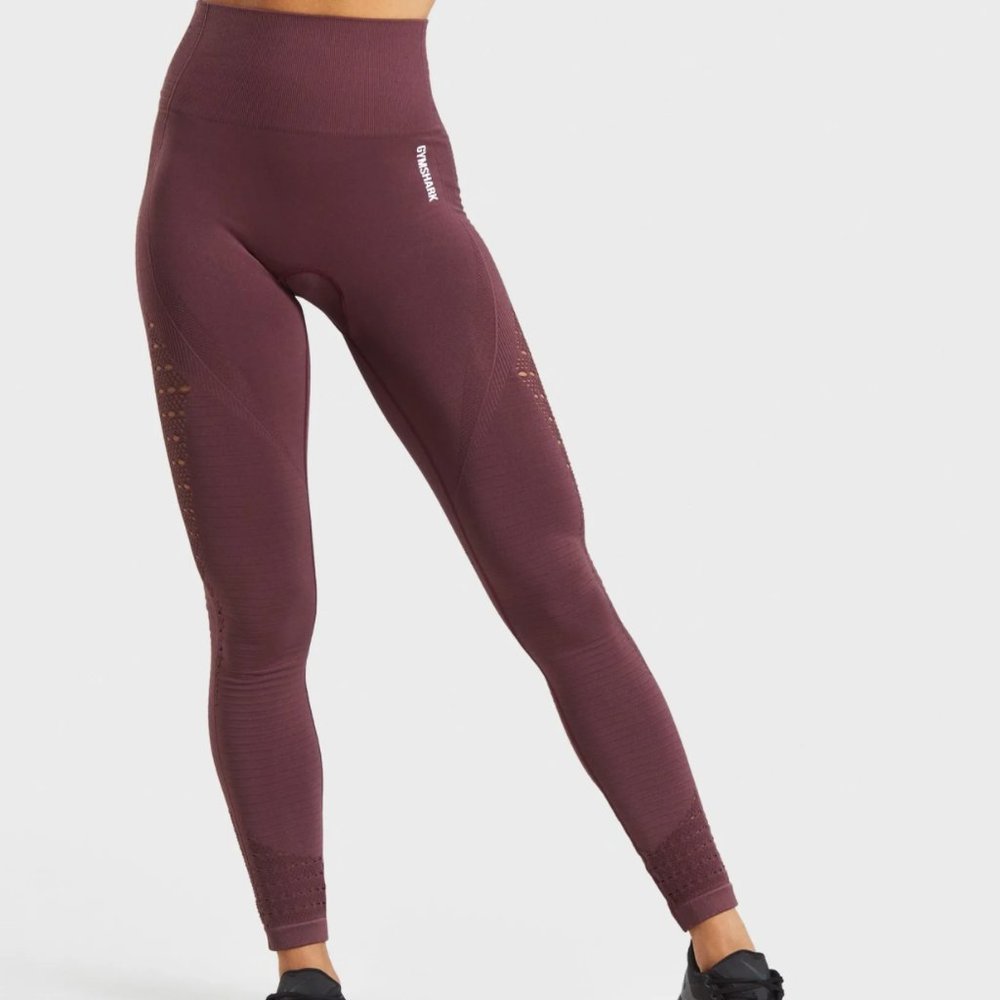 Gymshark ENERGY+ SEAMLESS LEGGINGS (Berry Red)